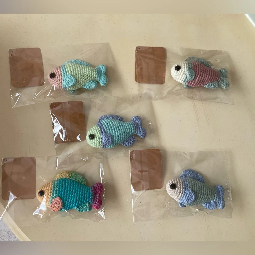 Hand Crocheted Kitty Cat Catnip Filled Fish Toy 🐟 🐠